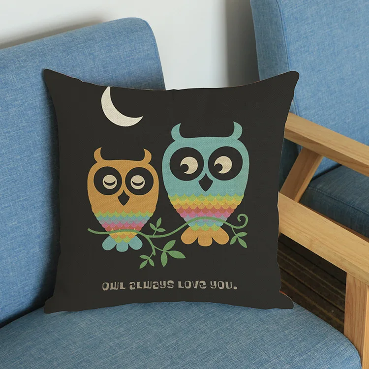 Наволочка из хлопка и льна с персональным принтом животных мультяшных кошек