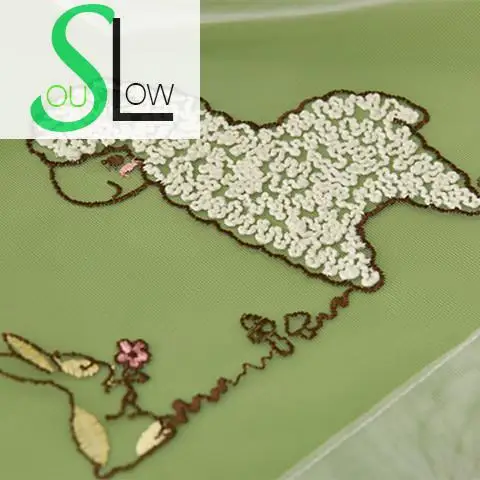 Занавески Slow Soul с вышивкой белый мультяшный кролик овца для гостиной кухни