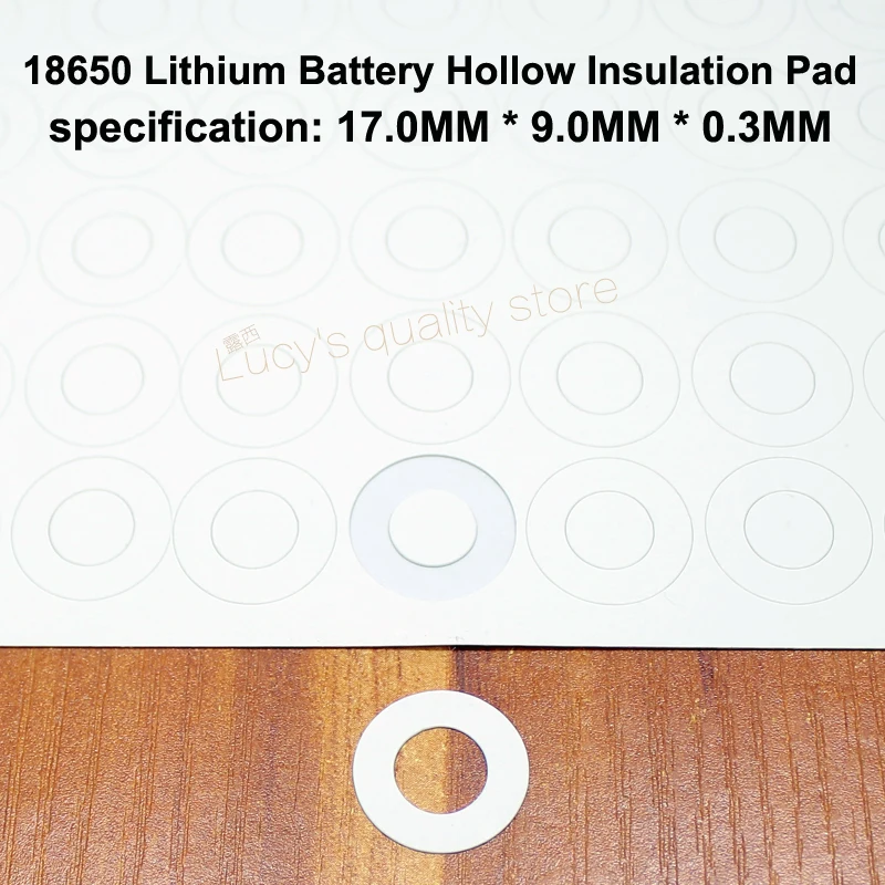 

100pcs/lot 18650 Lithium Battery Anode Insulation Pad Hollow Flat Tip Surface Mat Meson 17*9.0*0.3mm Diy Fittings