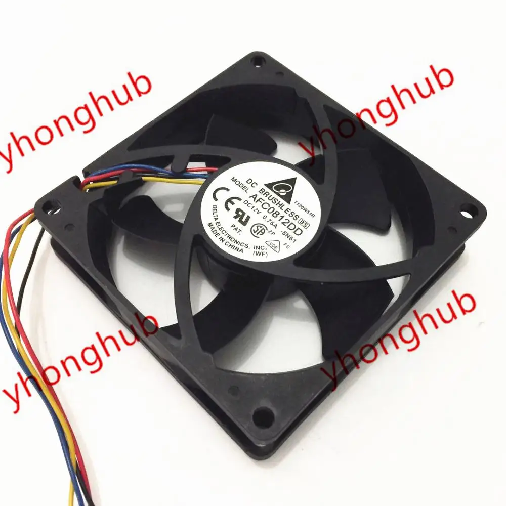Вентилятор охлаждения сервера Detla Electronics AFC0812DD 5N61 DC 12 В 0 75 А 80x80x20 мм|square fan|server
