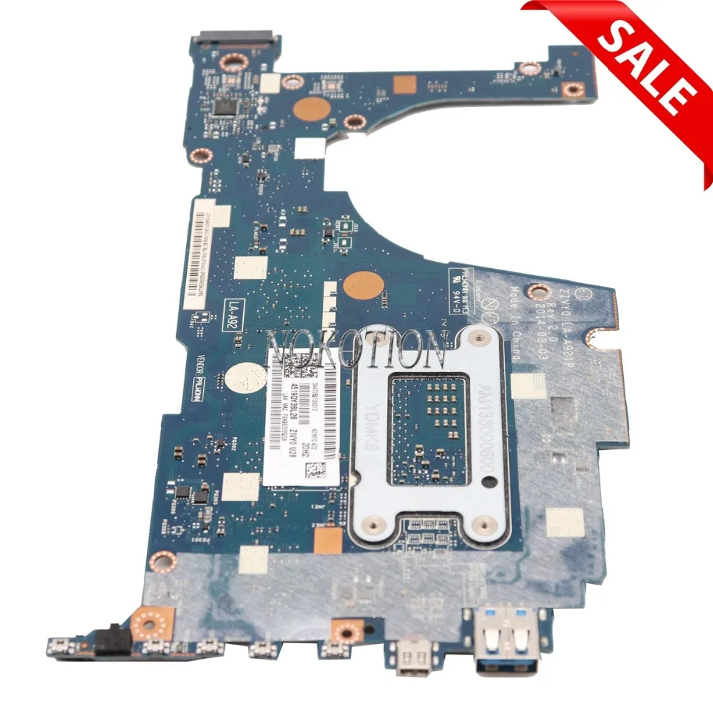 nokotion zivy0 la a921p laptop motherboard for lenovo yoga 2 13 sr1eb i7 4510u 8gb ram memory main board full tested free global shipping