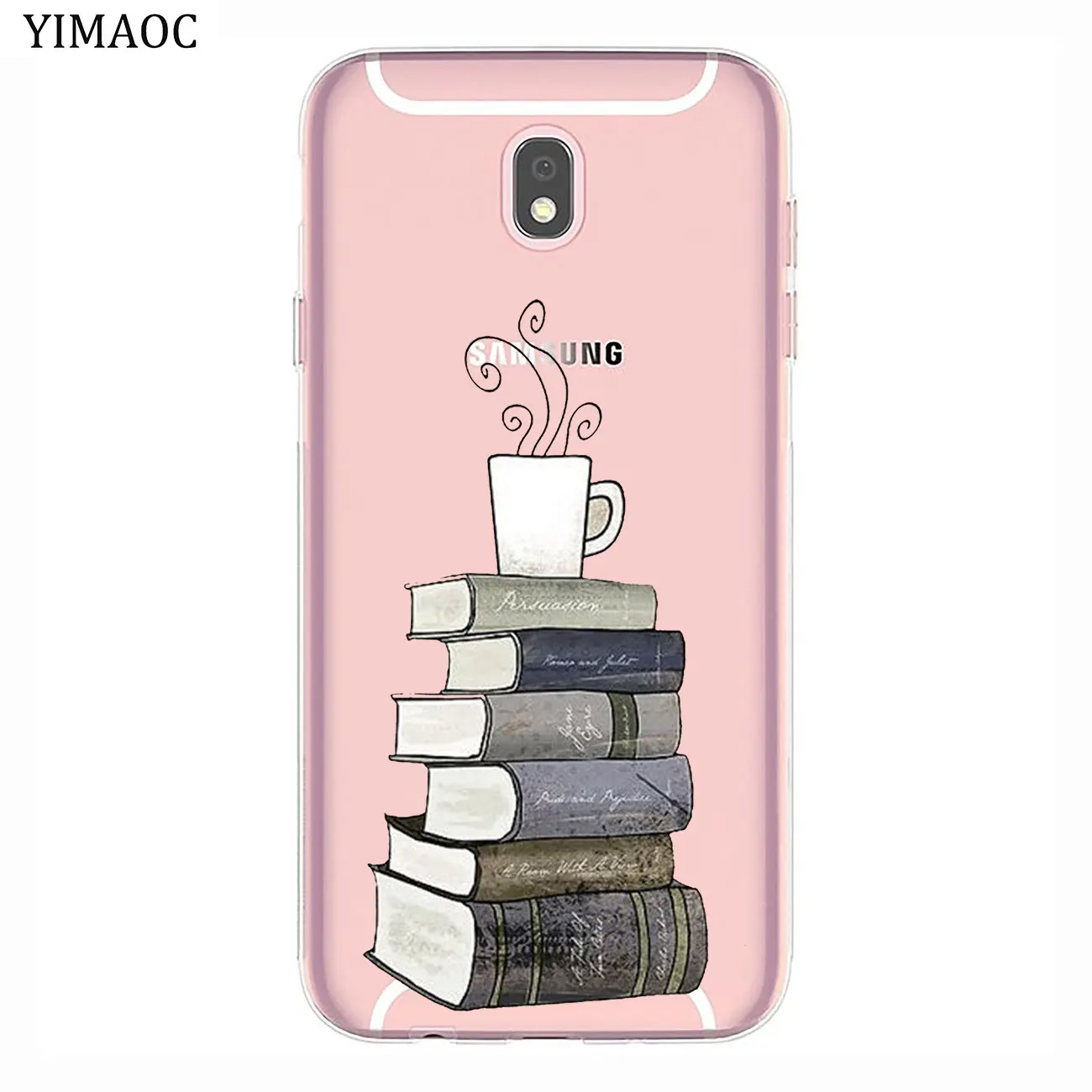Книги и кофе перевернутый Mck Принт мягкий чехол для Samsung Galaxy J8 J7 J6 J5 J4 J3 2017 A2 Core 2016 A5