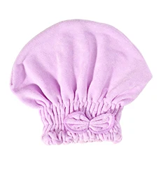light purple ZhangJi, Женская сухая шапка с бантом, Супер Абсорбирующая, микрофибра, тюрбан, быстрое высыхание, банное полотенце, ванная, для волос, сухая шапка - Цвет: light purple