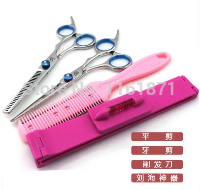 

5 pcs/set hairdressing scissors flat cut teeth cut bangs thinning scissors haircut tools for adult & children household in stock