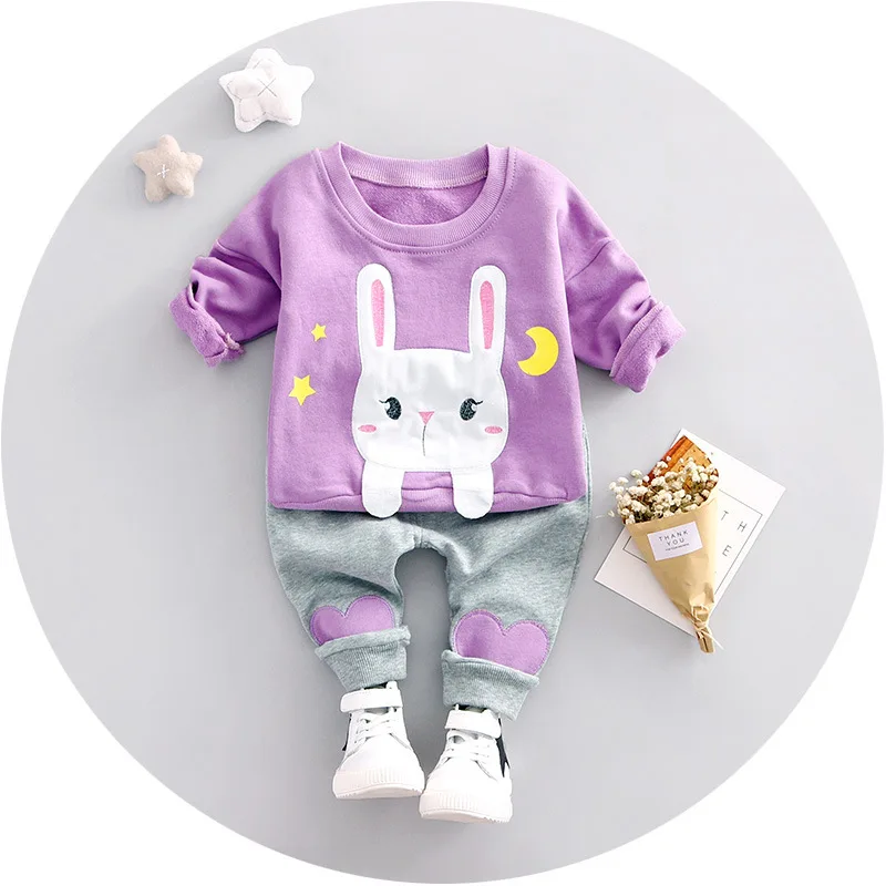 Одежда для маленьких девочек 2017 фирменный комплект детской одежды футболка и