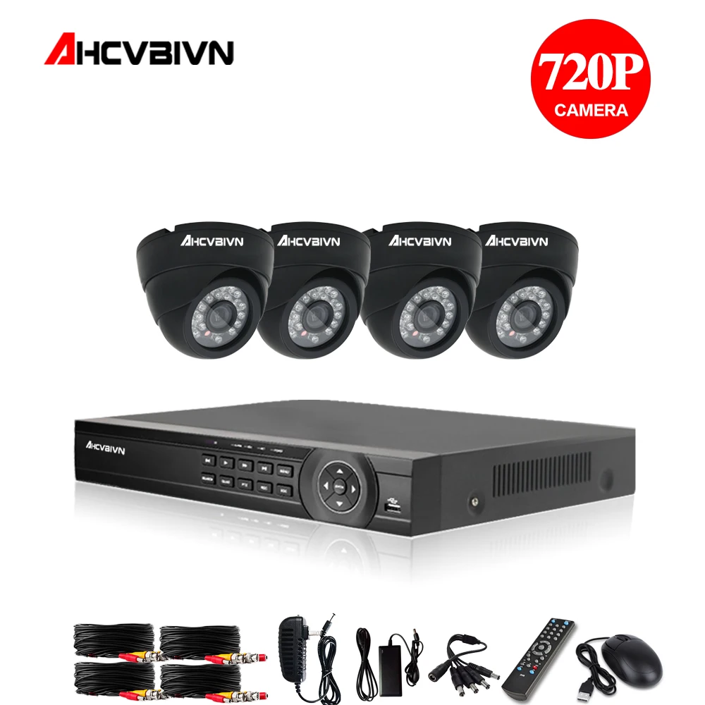 4CH 1080N AHD DVR 4 шт. 2000TVL ИК Ночное Видение домашняя CCTV камера 24 светодиода система