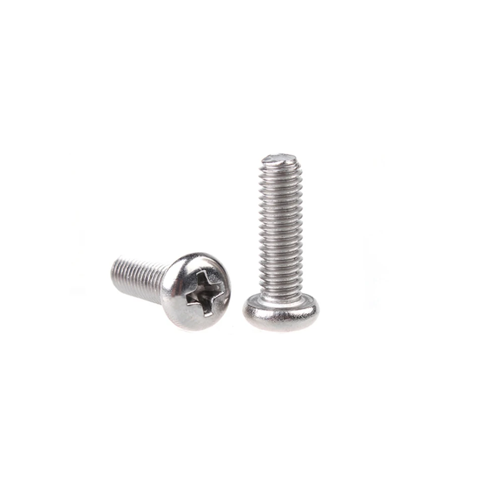 

50pcs Phillips Cross recessed pan head Screw 304 Stainless Steel M5*8mm/10mm/12mm/16mm/20mm/25mm/30mm/35mm/40mm/45mm/50mm