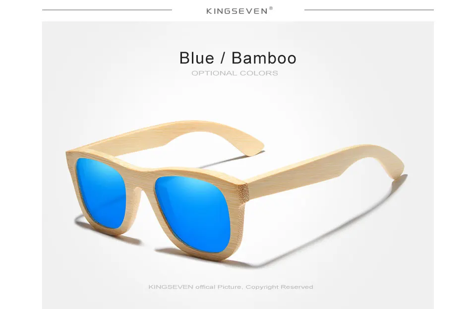 KINGSEVEN, ретро бамбуковые солнцезащитные очки для мужчин и женщин, поляризационные зеркальные, UV400, солнцезащитные очки, полная оправа, деревянные оттенки, очки ручной работы
