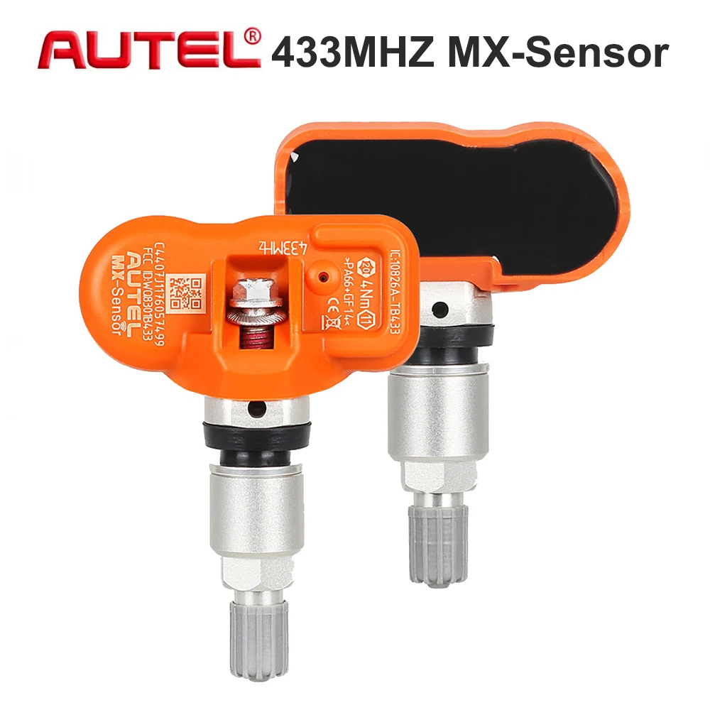 AUTEL MX-sensor 433 МГц программируемый универсальный датчик давления в шинах с металлической головкой Клонируемый MX датчик давления в шинах TPMS