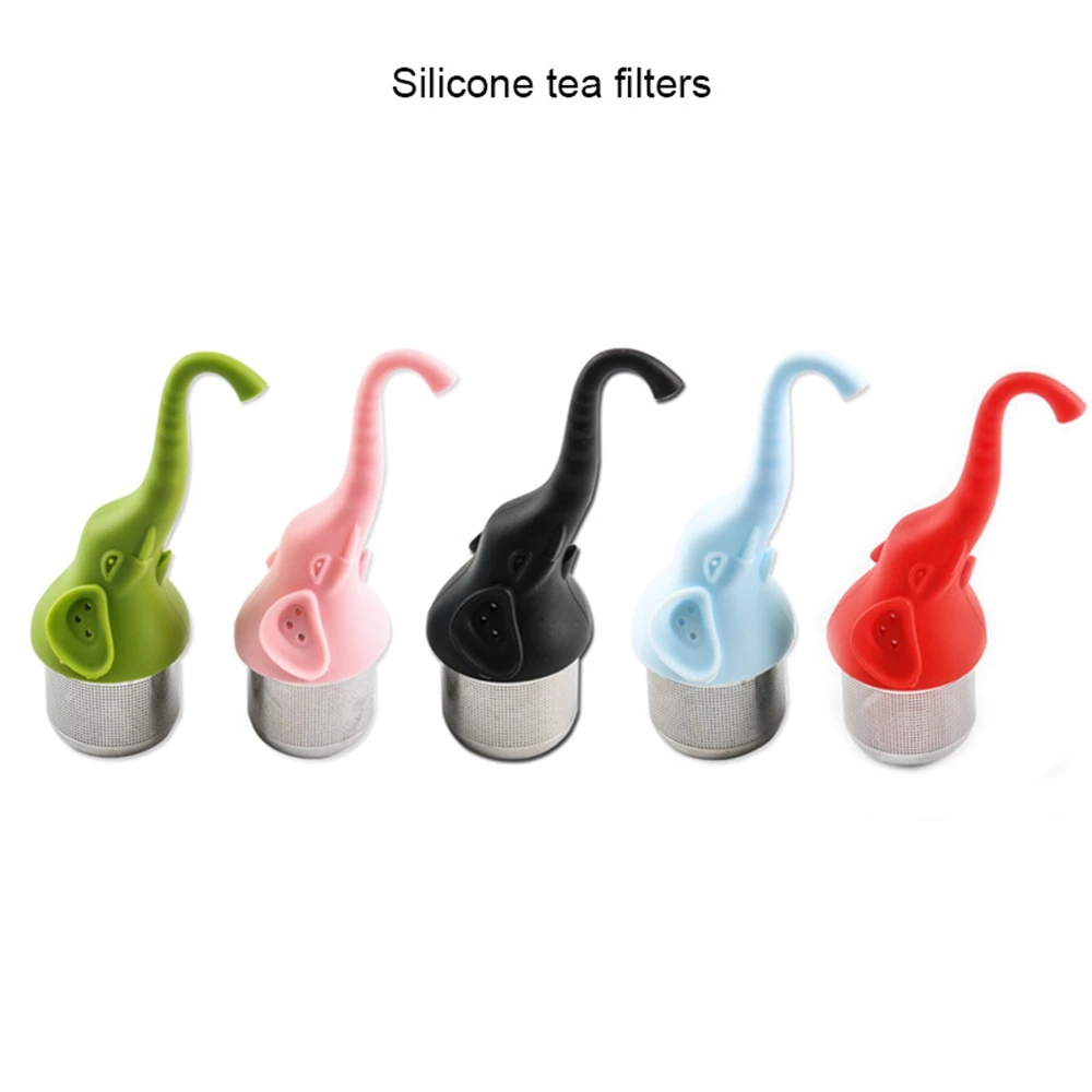 Silicone Elephant Tea Filter Stainless Steel Loose-leaf Infuser Diffuser Accessories Kitchen Tools Gadgets | Дом и сад