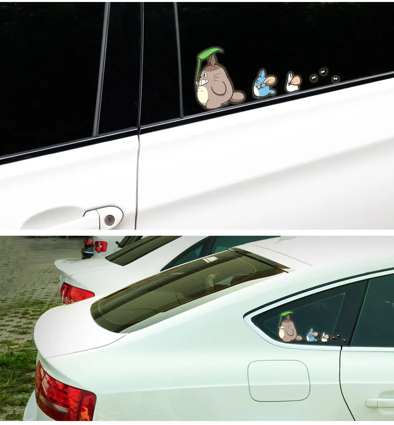 NOIZZY Tonari no Totoro, автомобильные наклейки, стильные аниме комиксы, Hellaflush, автомобильные наклейки на окна, виниловые светоотражающие Аксессуары для лобового стекла