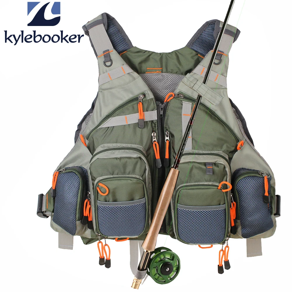 

New Men's Army Green Fly Fishing Vest Adjustable Outdoor Hunting clothes Mesh Vest Fishing Vest Fishing gear bag