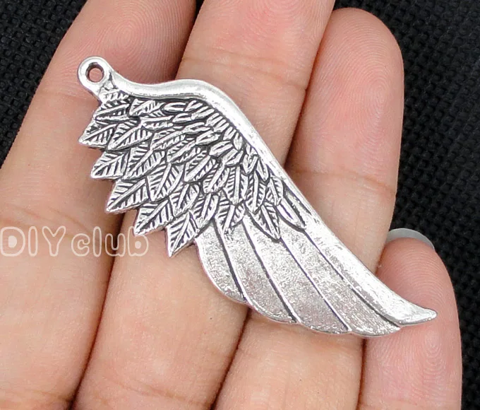 

10pcs-Antique Tibetan Silver Angel Wing Charms Pendant 59x22mm