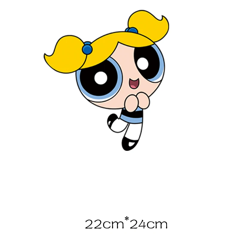 Powerpuff девушки патч термочувствительный глажка печать для одежды гладить на патчи аппликация одной наклейки Топы аппликация - Цвет: a