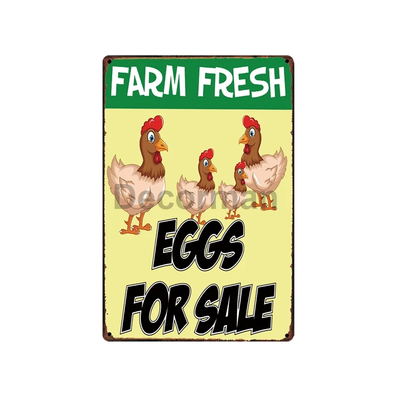 [DecorMan] фермы свежие яйца продажа оловянные знаки на заказ оптовая торговля
