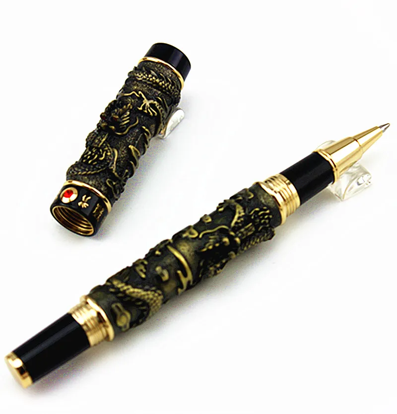 Высокое качество JINHAO Ручка чернила черный пополнение античная латунь два