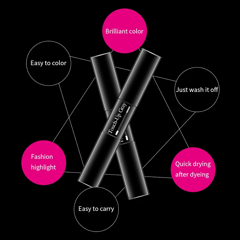 2 в 1 мгновенная краска для волос серое покрытие корней белый крем палочка