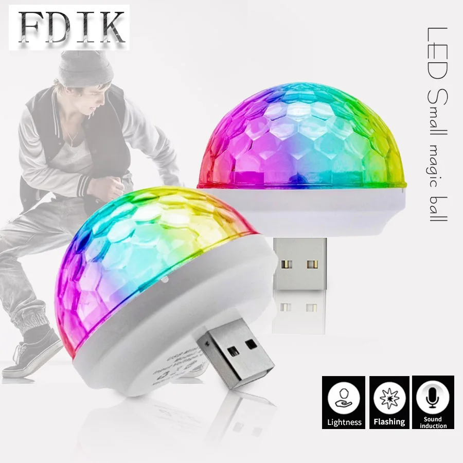 RGB сценическое освещение управление звуком мини цветная светодиодная лампа