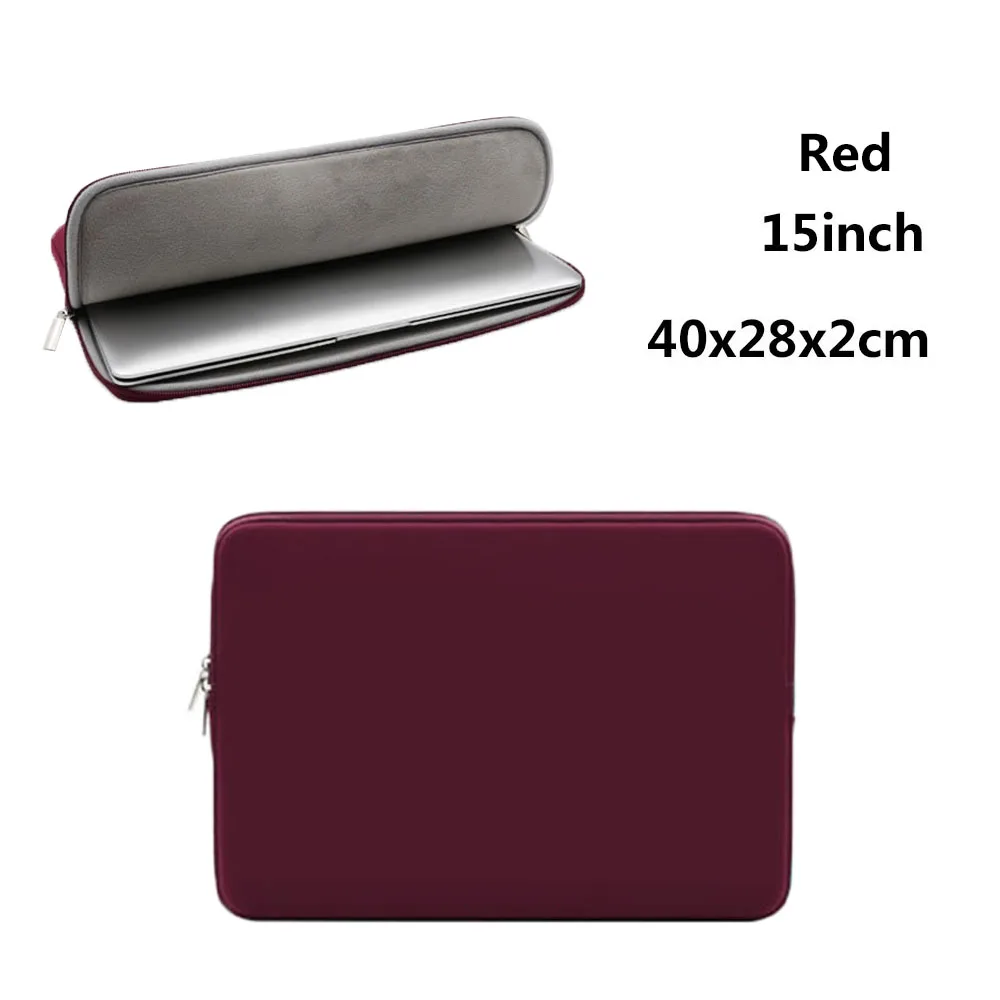 Red 15inch Сумка для ноутбука чехол сумка для планшета, ПК плюшевая внутренняя защита поверхности Мягкий Портативный - Цвет: Red 15inch
