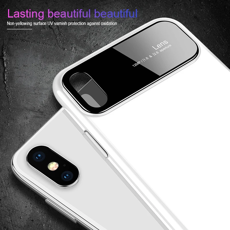 Роскошный чехол RZP для телефона iPhone X 6 закаленное стекло + жесткий из