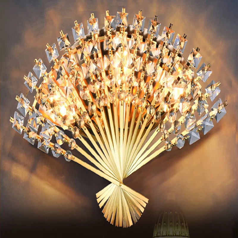 Новый вентилятор-кристалл в форме светильник Настенный европейской роскоши