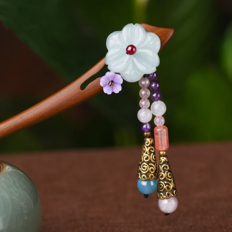 Vintage Tassel Hair Stick Ethnic Classical Red Sandalwood Sticks Chinese Style Headpiece Original Accessories Jewelry | Украшения и