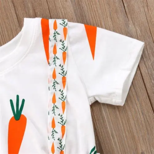Очень милый детский комплект из 2 предметов нагрудник футболка с морковкой для