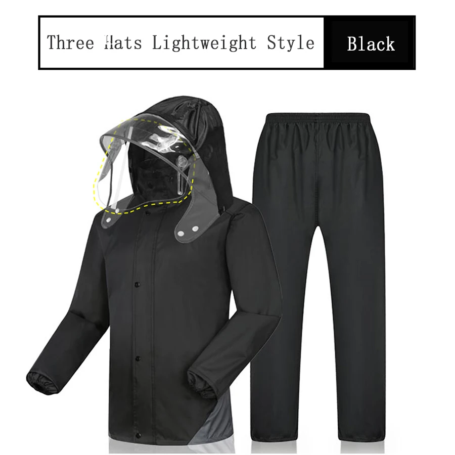 Водонепроницаемый дождевик Для мужчин взрослые комплекты со штанами для