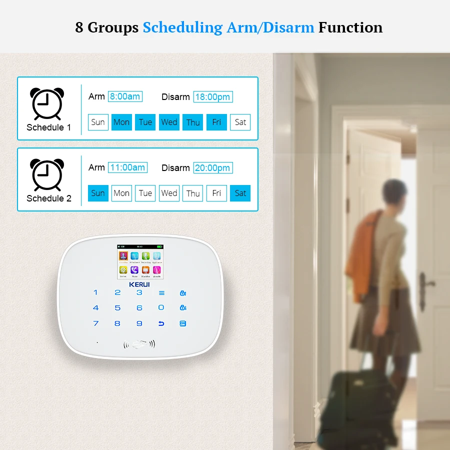 KERUI черный IOS Android APP Беспроводная GSM сигнализация TFT цветной дисплей Автонабор