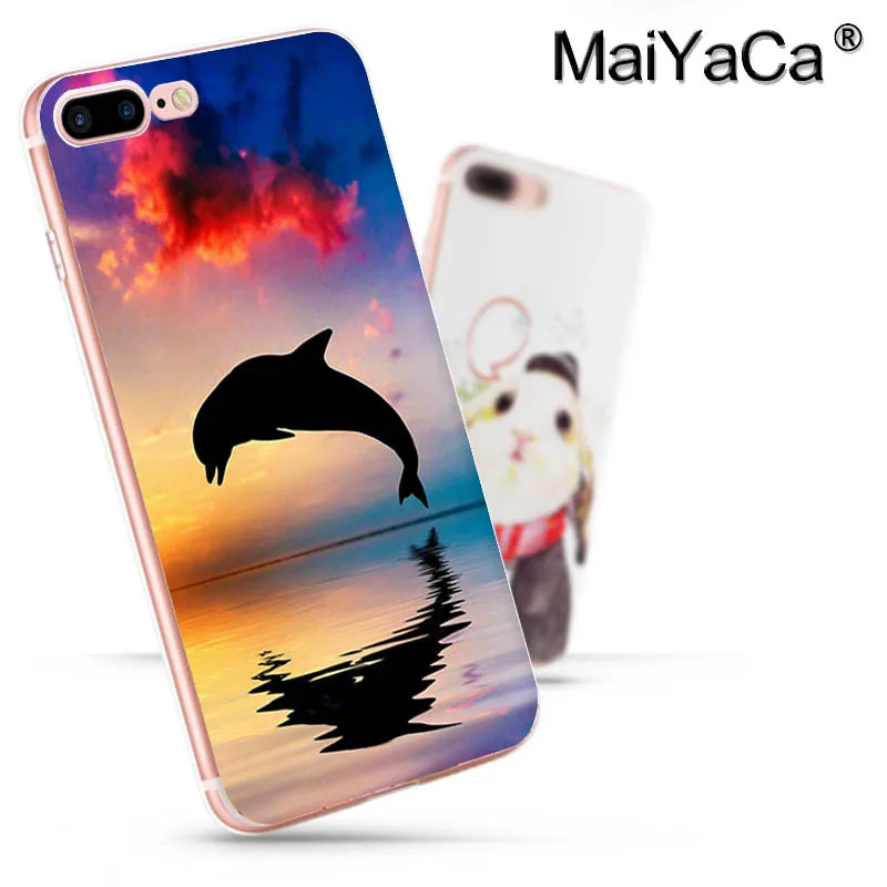 Мягкий прозрачный чехол для телефона MaiYaCa Ocean Dolphin Dance And Jumping iPhone 8 7 6 6S Plus X 10 5 5S SE