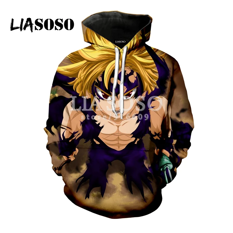 LIASOSO новый аниме Nanatsu No Taizai семь смертных грехов 3D Футболка с принтом/Толстовка