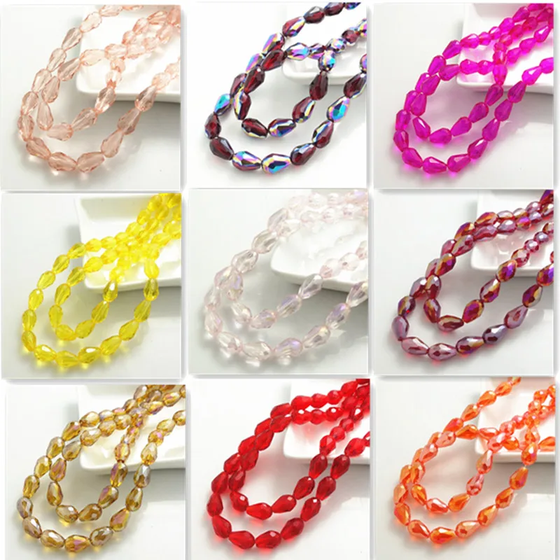 

Wholesale 20pcs Faceted Teardrop glass crystal jewelry Spacer beads 8x12mm diy