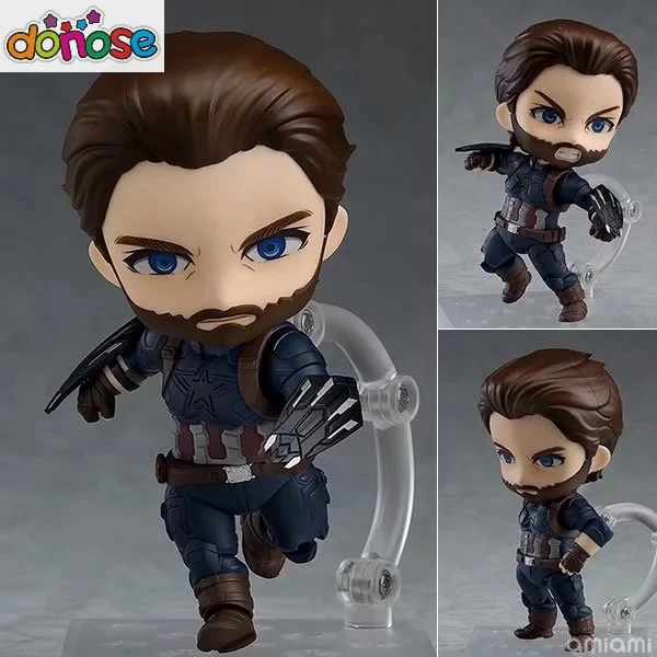 Nendoroid Мстители Бесконечная война Тор Капитан Америка Железный человек Черная пантера чудо женщина Человек-паук фигурка - Цвет: captain 923 no box