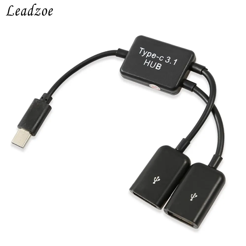 USB C концентратор Leadzoe 3 1 Тип на двойной 2 порта адаптер для Macbook PC ноутбук компьютер
