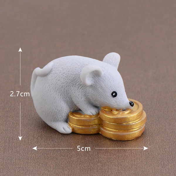 Grey No.1 Отправка денег мышь фигурка мультяшная модель животных пейзаж из мха смолы ремесло домашнее миниатюрное украшение для сада в виде Феи аксессуары - Цвет: Grey No.1