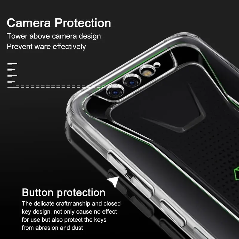 IMAK Clear Transparent TPU Case For Xiaomi Black Shark Soft Silicone Cover BlackShark |