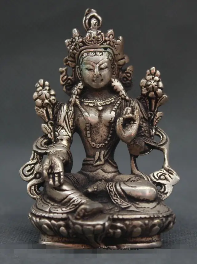 Тибетский храм серебристо зеленая Tara Mahayana буддизм богиня просветления