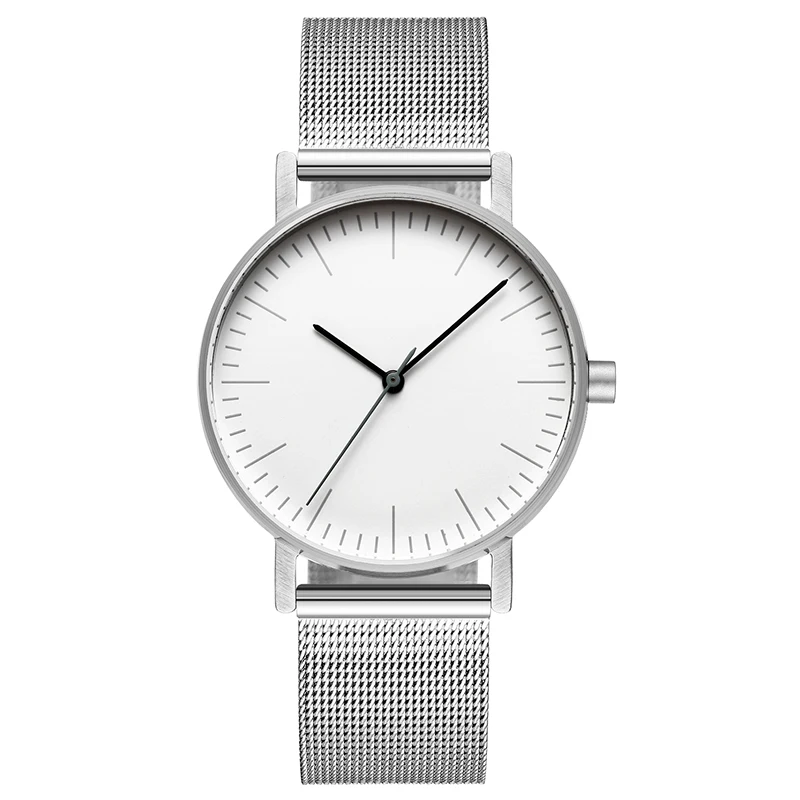 Роскошные часы Bauhaus в минималистичном стиле с кожаным ремешком Swiss Rhonda 763, минимальное движение, 36 мм, нержавеющая сталь, сетчатый ремень, пара часов