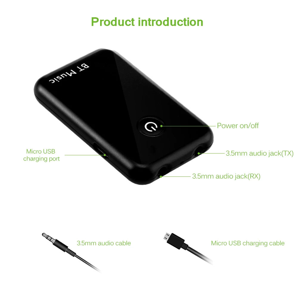 Onever беспроводной Bluetooth приемник V4.2 автомобильный громкой связи 3,5 мм разъем AUX аудио адаптер DC 5 В с микрофоном для динамика Bluetooth стерео