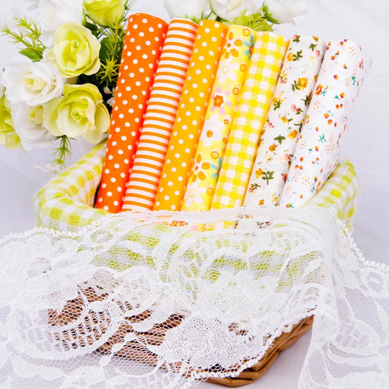 7 шт. Высококачественная 100% хлопковая ткань розовая цветочная для шитья своими