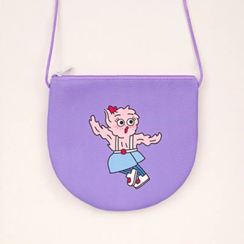 Purple Супер милая девушка сумка Bentoy сумка Корея Япония дизайн женская сумка через плечо Забавный мультфильм печать подарок для дочери сумки - Цвет: Purple