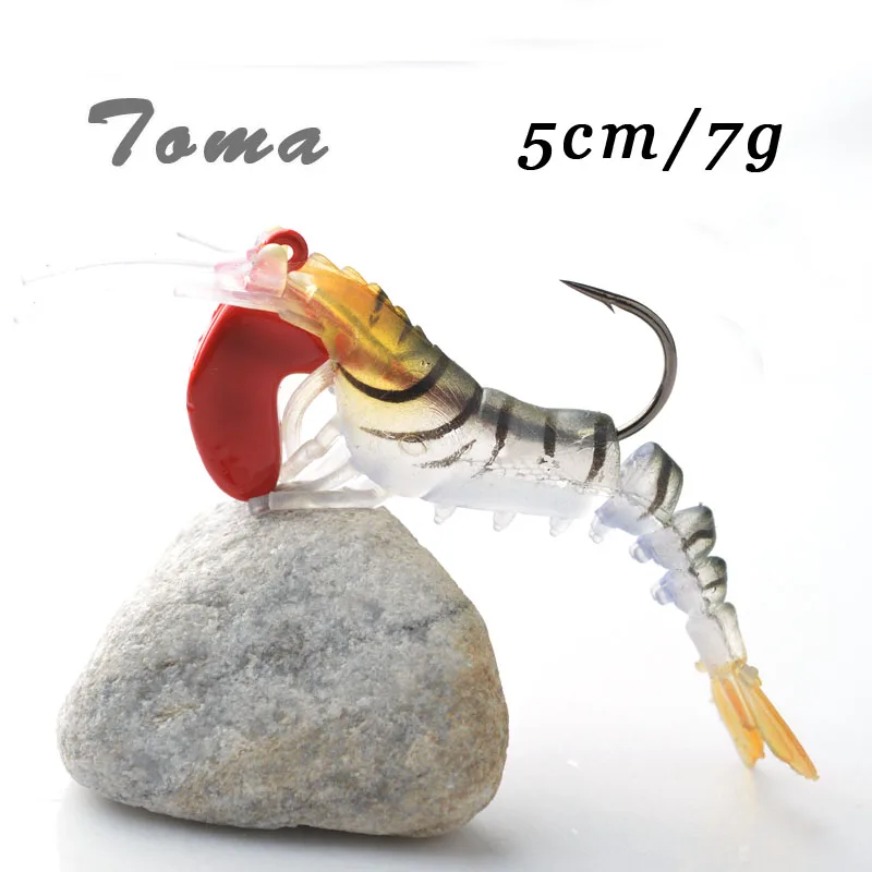 TOMA, 1 шт., мягкие приманки для ловли креветок, искусственные приманки для креветок, 7 г/13 г/19 г, Мягкая приманка, бионическая приманка с весом свинца и крючком