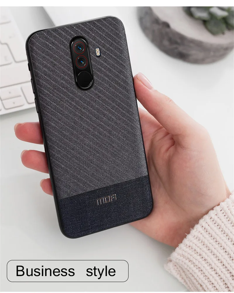 Для Xiaomi Pocophone F1 чехол Mofi для Xiaomi Poco F1 ЧЕХОЛ Covr Бизнес темный цвет ручной работы джентльмен для Xiaomi F1 чехол 6,18"