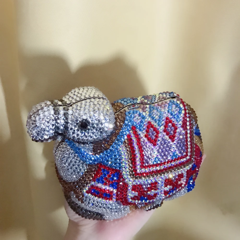 DAIWEI Роскошные красочные полные бриллианты в форме верблюда клатч женские хрустальные вечерние сумки Свадебные вечерние сумочки для выпускного Металлические Мини