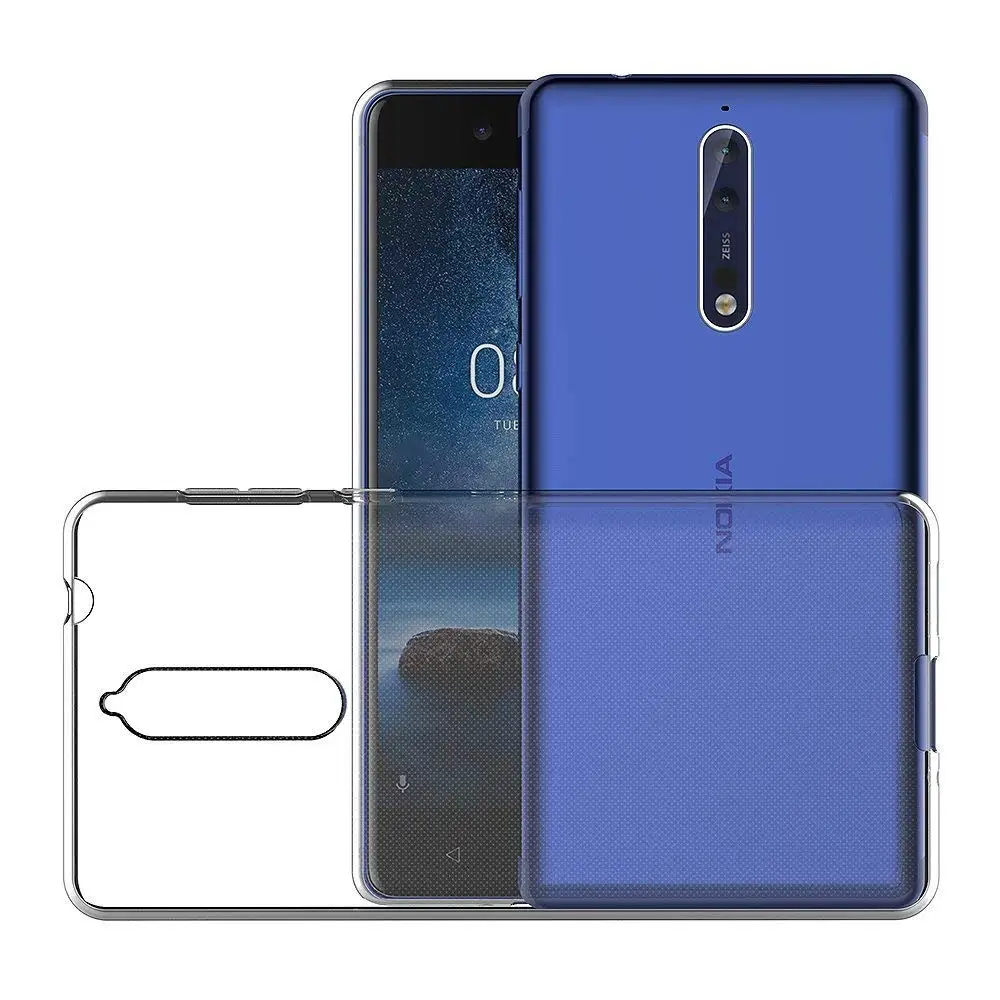 Чехол для Nokia 8 6 5 1 термополиуретановый Силиконовый прочный прозрачный установлены Бампер Мягкий чехол для Nokia 1, 5, 6, 8 лет, прозрачный защитный чехол для задней крышки