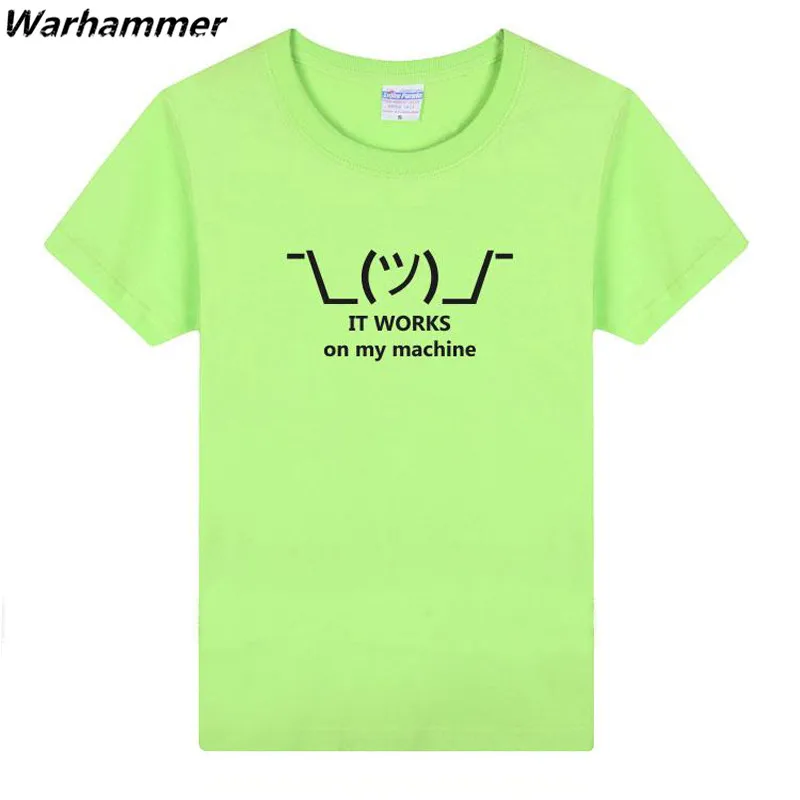 Warhammer 2017 Новый дизайн гик рубашка принт It Works On My Machine летняя футболка хлопок