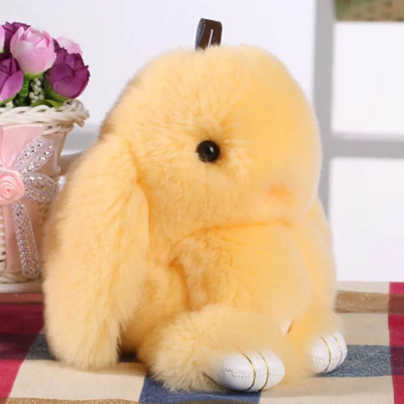 Настоящий кроличий мех высокое качество милый пушистый кролик сумка кулон милое