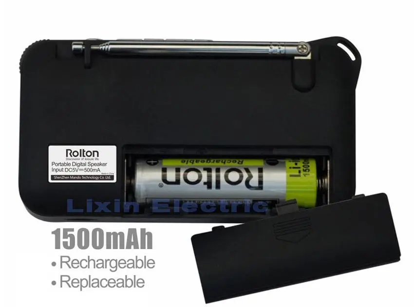 Портативное радио Rolton W505, ЖК-дисплей, точечный матричный дисплей, показывает лирику, поддерживает USB и карты, мини-динамик, динамик Walkman Lithi