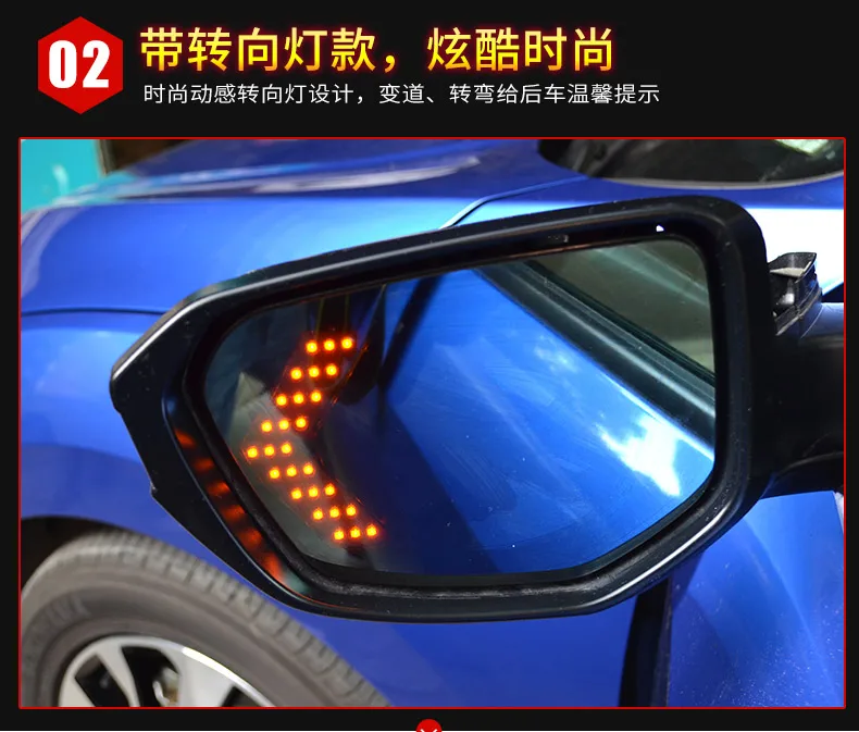 Голубое боковое зеркало заднего вида для Honda Civic 10th, мульти кривизны, антибликовое, токарное, нагревание, defog и широкий обзор