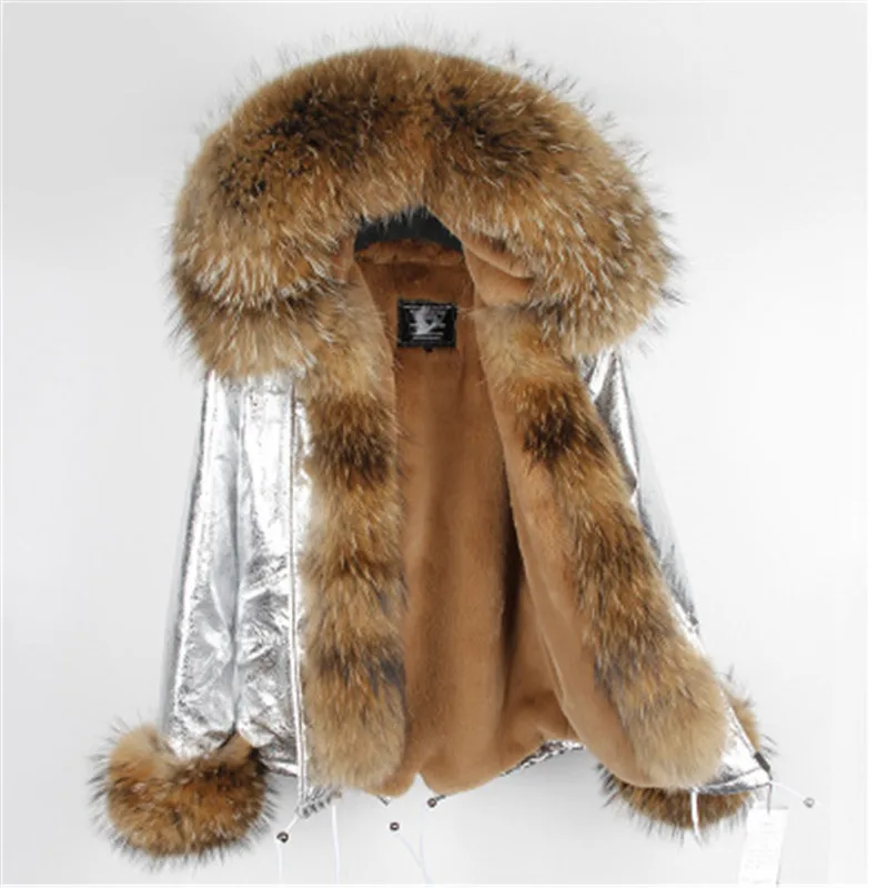 

MAOMAOKONG fur coat parkas winter jacket coat women parka big real raccoon fur collar thick fur liner long outerwear